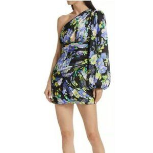 LIne and Dot Floral One-Shoulder Mini Dress Size Small